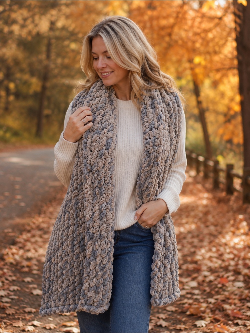 Cozy Chunky Knit Shrug/Scarf